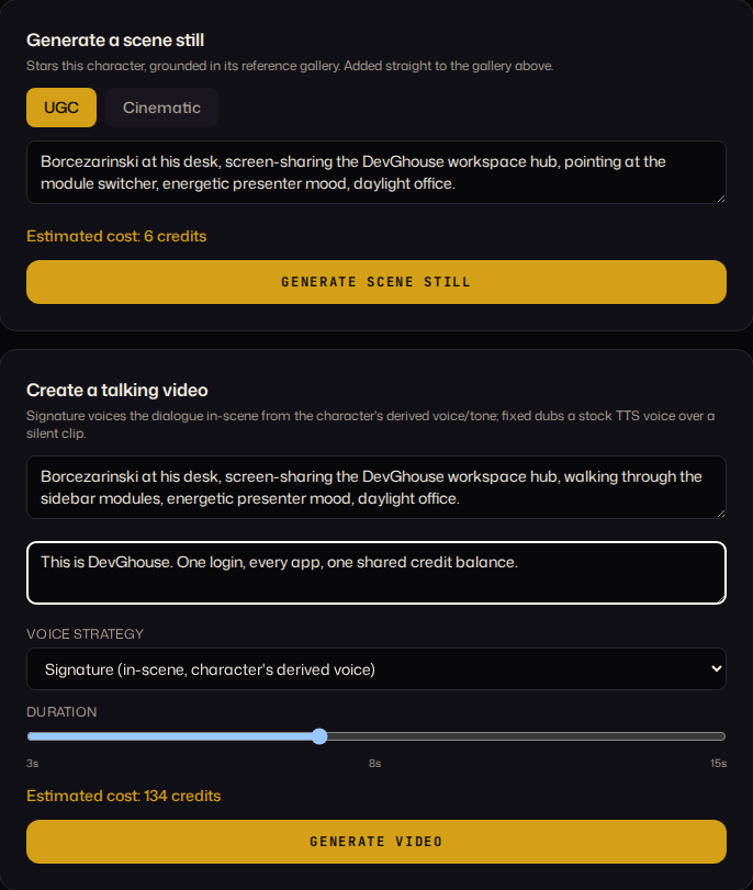 Scene and video generators